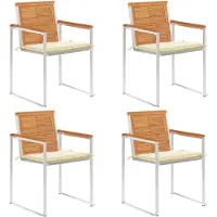 vidaXL Chaises de jardin 4 pcs. avec coussins bois massif acacia