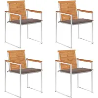 vidaXL Chaises de jardin 4 pcs. avec coussins bois massif acacia
