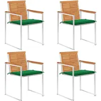 vidaXL Chaises de jardin 4 pcs. avec coussins bois massif acacia