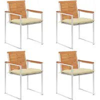 vidaXL Chaises de jardin 4 pcs. avec coussins bois massif acacia