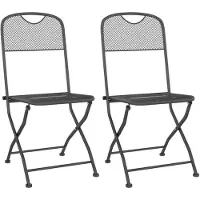 vidaXL Chaises de jardin pliantes 2 pcs. grillage déployé anthracite