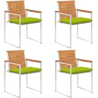 vidaXL Chaises de jardin 4 pcs. avec coussins bois massif acacia