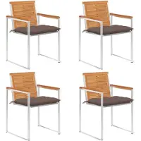 vidaXL Chaises de jardin 4 pcs. avec coussins bois massif acacia