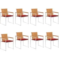 vidaXL Chaises de jardin 8 pcs. avec coussins bois massif acacia