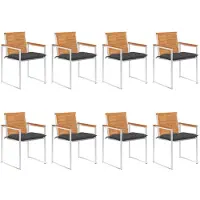 vidaXL Chaises de jardin 8 pcs. avec coussins bois massif acacia