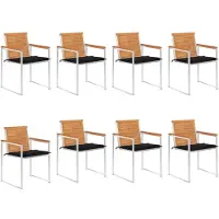 vidaXL Chaises de jardin 8 pcs. avec coussins bois massif acacia
