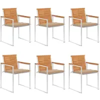 vidaXL Chaises de jardin 6 pcs. avec coussins bois massif acacia