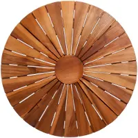 Casaria Table en bois d'acacia huilé Sunrise 70,5cm brun pour jardin