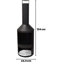 Progarden poêle d'extérieur avec cheminée métal 134 cm