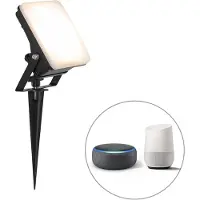 QAZQA Projecteur intelligent noir 12,8 cm avec LED intégrée IP65 et piquet de terre - Ruud