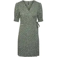 Pieces Tala 2/4 Wrap Short Sleeve Dress Vert M Femme