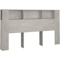 vidaXL Tête de lit avec étagères gris béton 180x18,5x104,5 cm