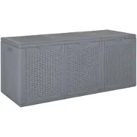 vidaXL Coffre de jardin Gris PP Rotin 270 L