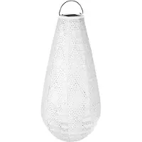 Vonroc Lanterne solaire à LED Luna Drop – 400x200mm – Givre | Fait main/résistant aux intempéries