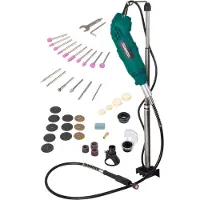 Vonroc Multitool - Rotatif - 160W - Incluant 40 accessoires, 2 embouts, manche flexible et sac de rangement