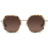 Kapten & Son Lunettes de soleil 'Amsterdam Edge Toffee Tortoise Brown' marron / or / transparent