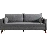 Hannah Home , Bella Sofa Bed - Grey, Canapés-lits, Canapé-lit 3 places, Gris, Polyester, 208 x 85 x 81 x cm