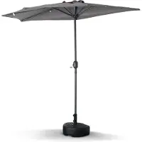 Sweeek Parasol De Balcon Ø250 Cm - Calvi - Demi-Parasol Droit. Mât En Aluminium Avec Manivelle