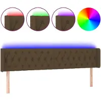 vidaXL Tête de lit LED brun foncé 203x16x78/88 cm Tissu