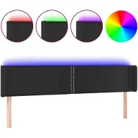 vidaXL Tête de lit LED noir 203x16x78/88 cm similicuir
