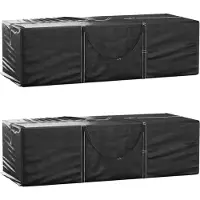 vidaXL Sacs de rangement pour coussins de jardin 2 pcs noir