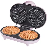 Bestron Gaufrier en forme de cœur double ADWM1000P 1000 W Rose