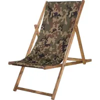 Springos Transat De Jardin Imprégné Chaise Longue Pliante En Bois De Plage 120 Kg - Moro