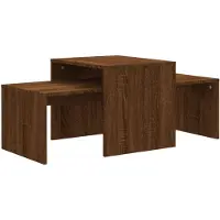vidaXL Ensemble de table de salon-100x48x40-cm-bois traité-marron-couleur chêne