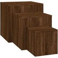 vidaXL Tables d'appoint 3 pcs Chêne marron Bois d'ingénierie