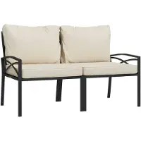 vidaXL Chaises de jardin avec coussins couleur sable 2 pcs. 62x75x79 cm acier