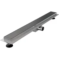 Brauer Caniveau de douche - 70x7.5cm - bride de sol - grille de carrelage réversible - inox - gunmetal brossé DR-MRF70GM