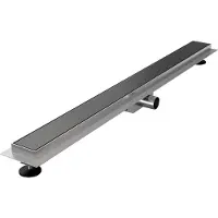 Brauer Caniveau de douche - 90x7.5cm - bride de plancher - grille à carreler réversible - inox - gunmetal brossé DR-MRF90GM