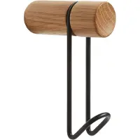 Woud Around Wall Hanger Porte-manteau Small | Oak|Black