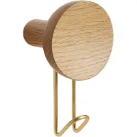Woud Around Wall Hanger Porte-manteau Large | Oak|Brass