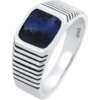 KUZZOI Bague bleu nuit / argent