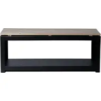Esschert Design Banc avec rangement à bois rectangle