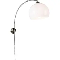 QAZQA Applique murale rétro en acier avec abat-jour blanc orientable