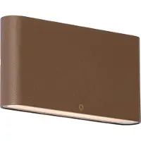 QAZQA Applique murale extérieure moderne brun rouille 17,5 cm avec LED IP65 - Batt