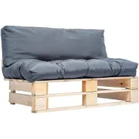 vidaXL Canapé d'extérieur palettes avec coussins en pin gris