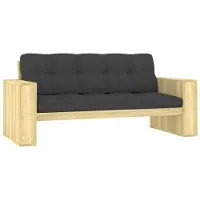 vidaXL Banc de jardin avec coussin anthracite 179 cm Pin imprégné