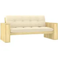 vidaXL Banc de jardin avec coussin crème 179 cm Bois de pin imprégné