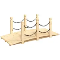 vidaXL Pont de jardin avec balustrade à chaîne 150x67x56 cm bois massif épicéa