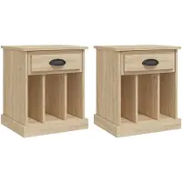 vidaXL Tables de chevet 2 pcs chêne sonoma 43x36x50 cm