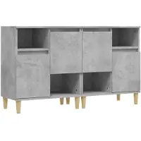 vidaXL Buffets 2 pcs Concrete Grey 60x35x70 cm Bois reconstitué