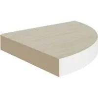 vidaXL Étagère d'angle murale Chêne et blanc 25x25x3,8 cm MDF