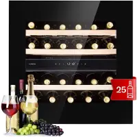 Klarstein Rhône 25 Duo Cave à vin à refroidissement par compression 2 zones 75 litres / 25 bouteilles