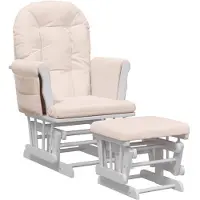 vidaXL Chaise berçante avec repose-pied Rose clair Tissu