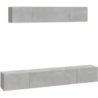 vidaXL Ensemble d'armoires TV 4 pièces gris béton Bois composite