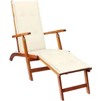 vidaXL Chaise longue avec repose-pieds et support en bois massif d'acacia