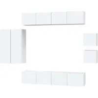 vidaXL Ensemble de 8 meubles TV blanc en bois composite